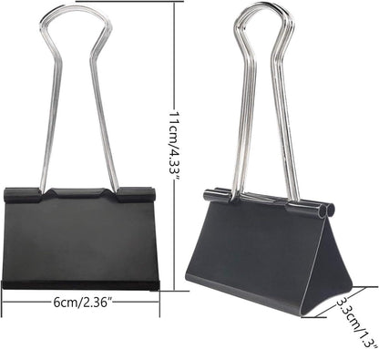 Extra Large Binder Clips 2.4-Inch (12 Pack), Big Paper Clamps for Office Supplies, Black