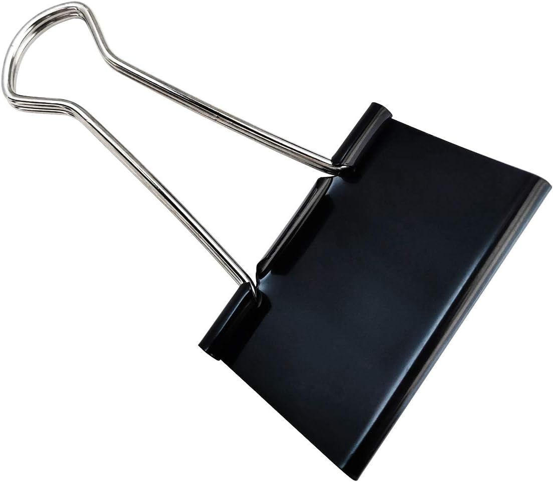 Extra Large Binder Clips 2.4-Inch (12 Pack), Big Paper Clamps for Office Supplies, Black