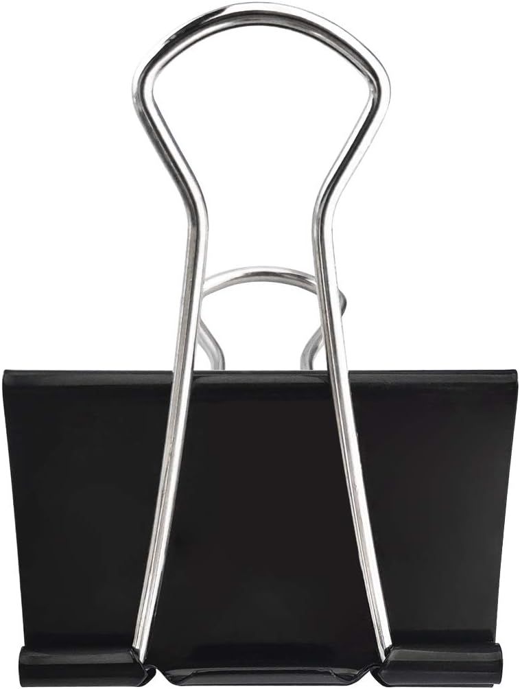 Extra Large Binder Clips 2.4-Inch (12 Pack), Big Paper Clamps for Office Supplies, Black