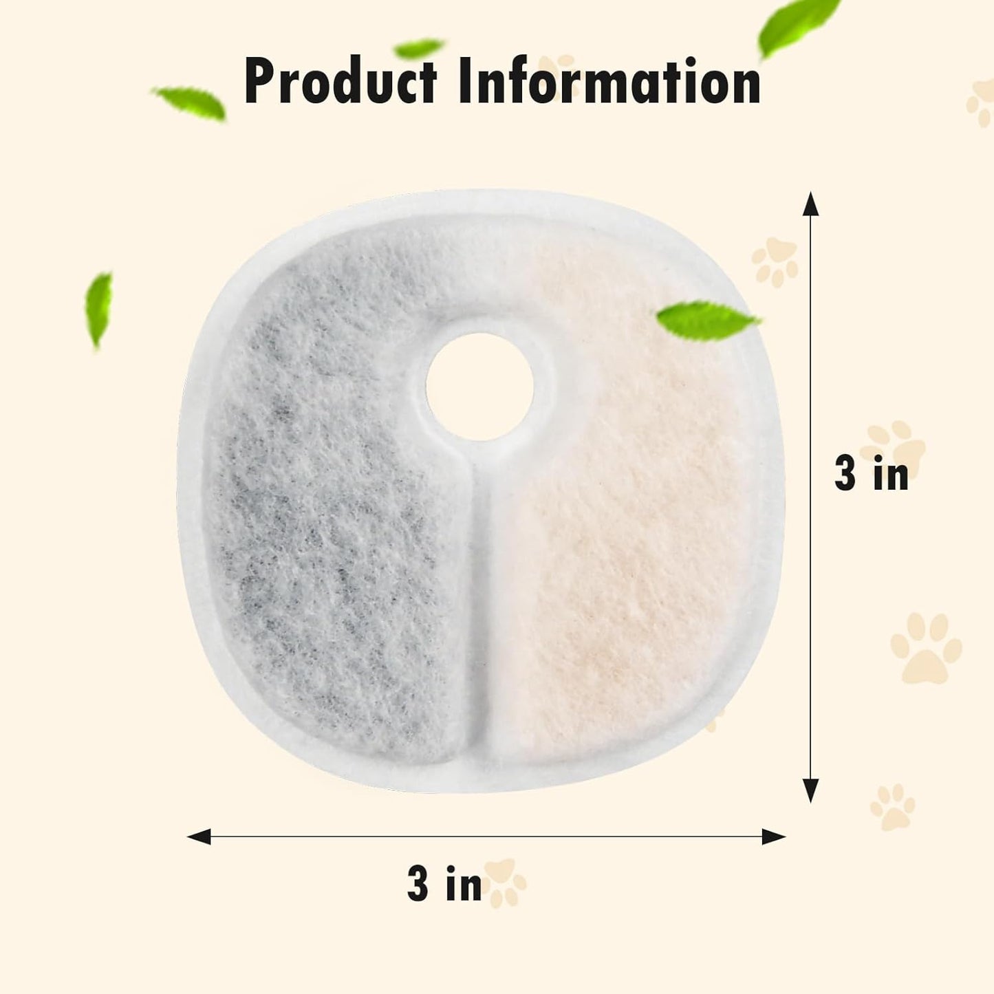 Filter Replacements Compatible with E1/E1+ Cat Fountain (2L/67oz), 16 Pack refills of 1 Year Set for Pet Water Fountain