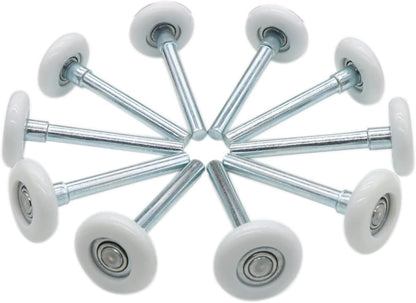 Garage Door Roller, White 1.8" Quiet Nylon Garage Door Wheels 4" Stem for Garage Track Replacement with Premium Sealed 11 Ball Bearing, 10 Packs