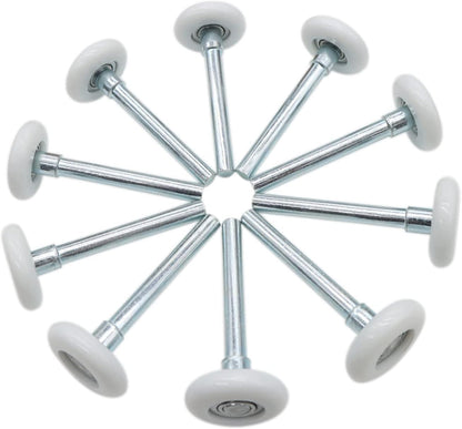 Garage Door Roller, White 1.8" Quiet Nylon Garage Door Wheels 4" Stem for Garage Track Replacement with Premium Sealed 11 Ball Bearing, 10 Packs