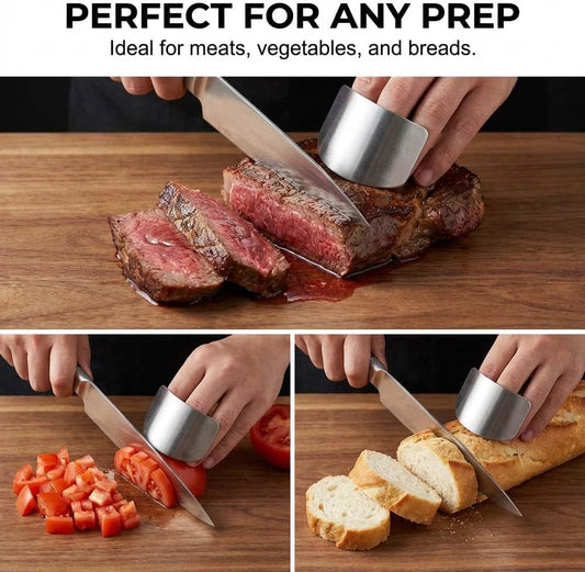 Stainless Steel Finger Guard for Cutting, Food Grade Finger Guard for Chopping Dicing Slicing, with Single/Double Finger Styles, Safe Kitchen Tool for Fingers Protection (Mix)