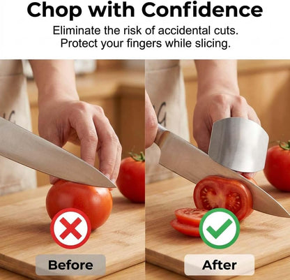 Stainless Steel Finger Guard for Cutting, Food Grade Finger Guard for Chopping Dicing Slicing, with Single/Double Finger Styles, Safe Kitchen Tool for Fingers Protection (Mix)