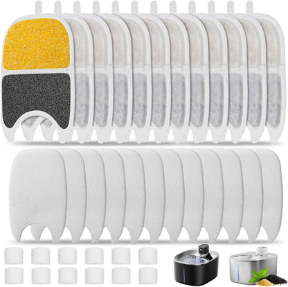 Cat Water Fountain Filter Replacement Pet Drinking Fountain Filters Compatible with 135 fl oz/4L Cat Water Fountain-12 Set Filters with Sponges