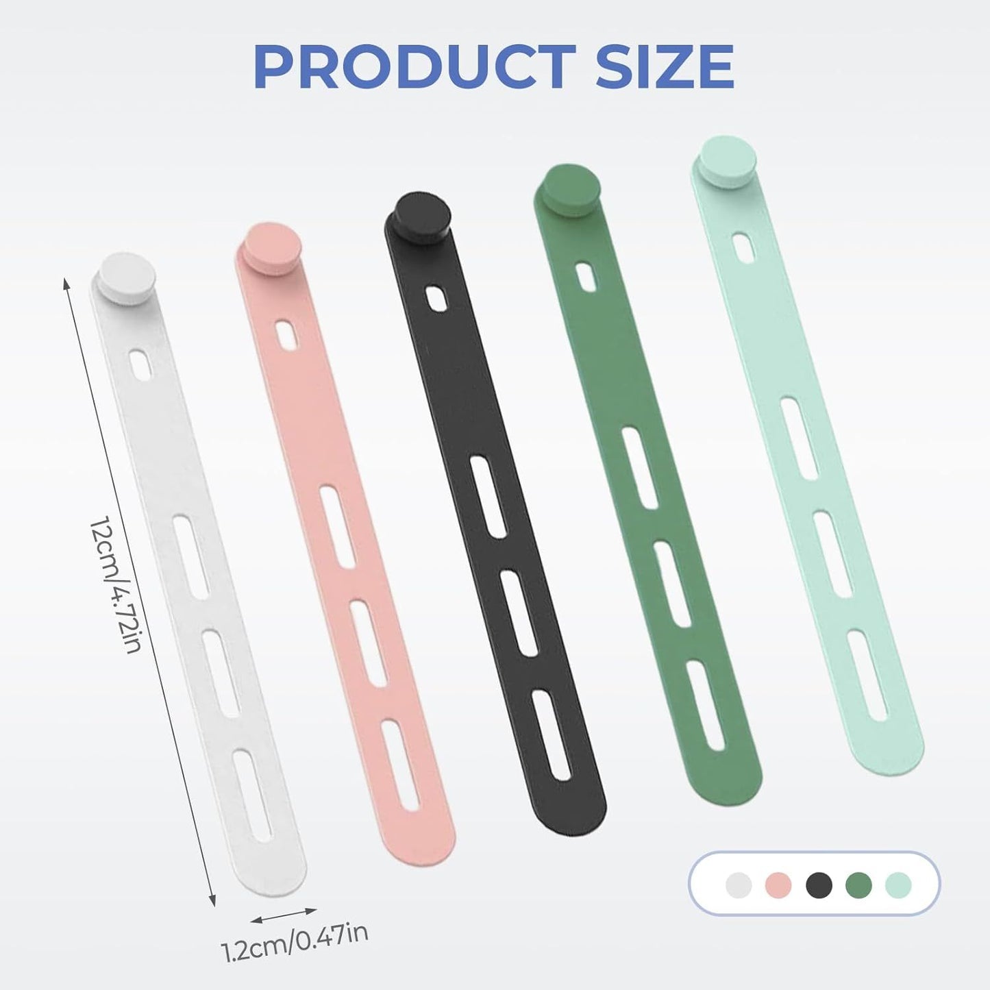 10 Pack Reusable Silicone Cable Ties - Adjustable Cord Organizer for Earphone, Phone Charger, Computer Cords - Office, Home Organization and Storage, Travel Essentials