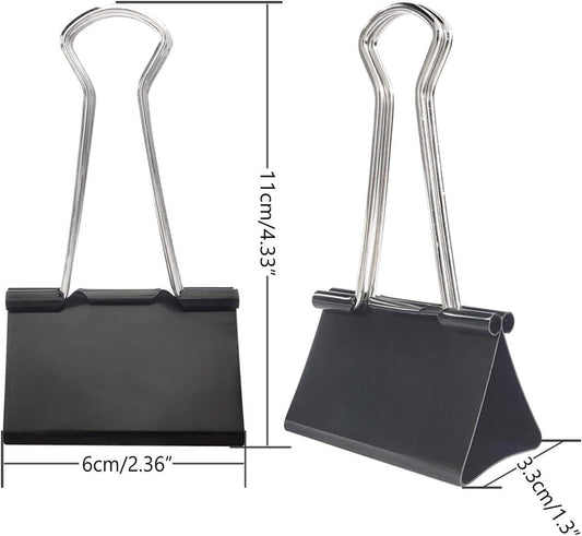 Extra Large Binder Clips 2.4-Inch (18 Pack), Big Paper Clamps for Office Supplies, Black