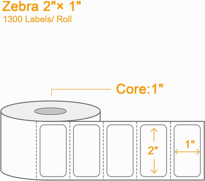 【15600 Labels/12 Rolls】 3-Proof 1" Core  2" x 1" Direct Thermal Label (51mm x 25mm) Multipurpose Shipping Address Barcodes Labels Compatible for Zebra & Rollo Desktop Label Printer