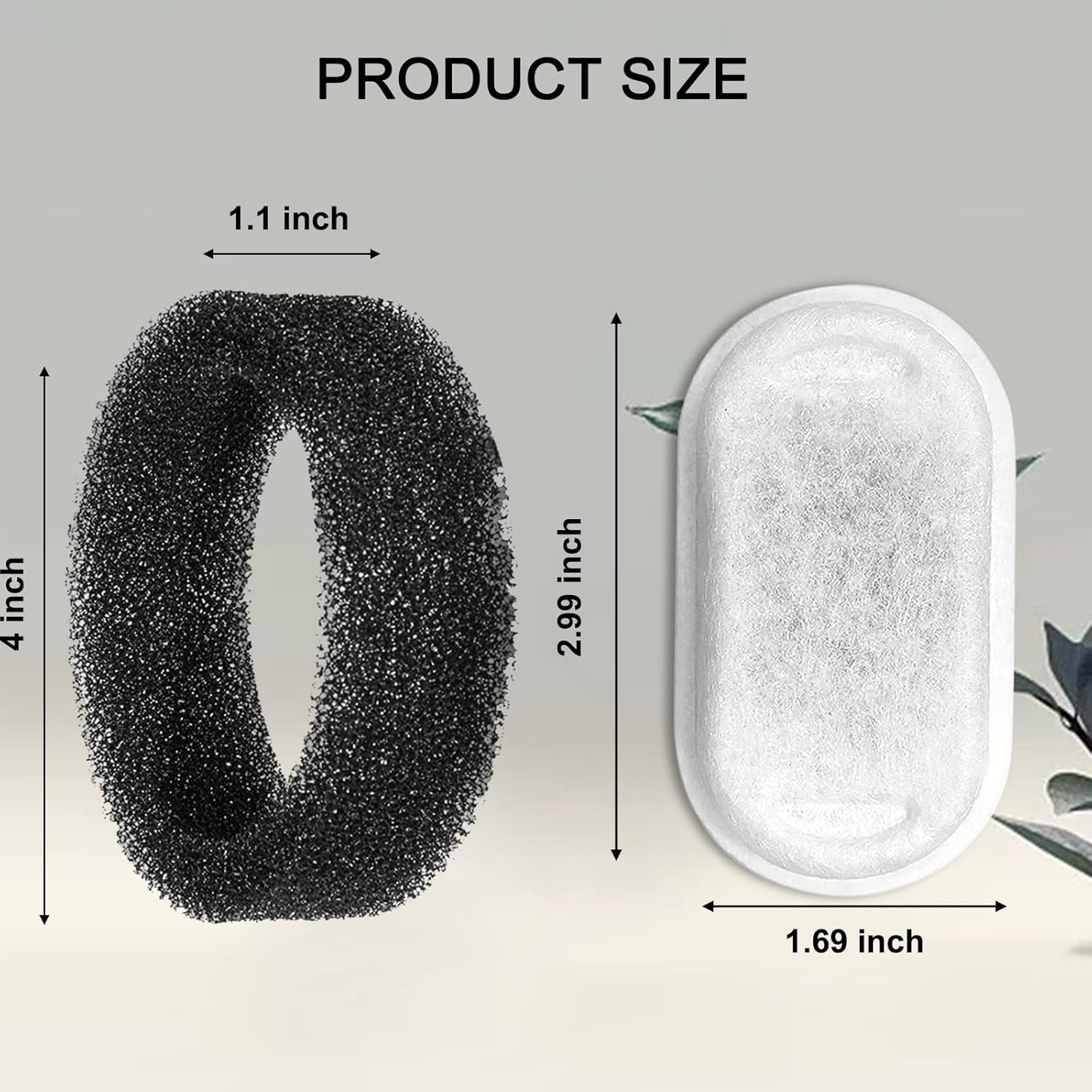 Cat Water Fountain Filters for 108/3.2L& 67oz/2L Stainless Steel Pet Water Dispenser Fountain Filter Replacement with 8 Sponges (8 Filters&8 Sponges)
