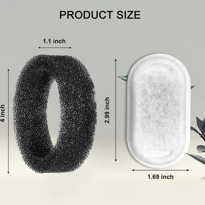 Cat Water Fountain Filters for 108/3.2L& 67oz/2L Stainless Steel Pet Water Dispenser Fountain Filter Replacement with 8 Sponges (8 Filters&8 Sponges)