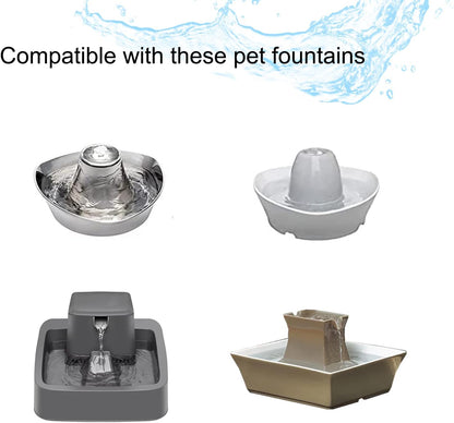 16 Pack Pet Fountain Filter Replacement,8 Carbon Filters and 8 Foam Pre-Filter Replacement Compatible with Multiple Pet Water Dspensers Water Bowl