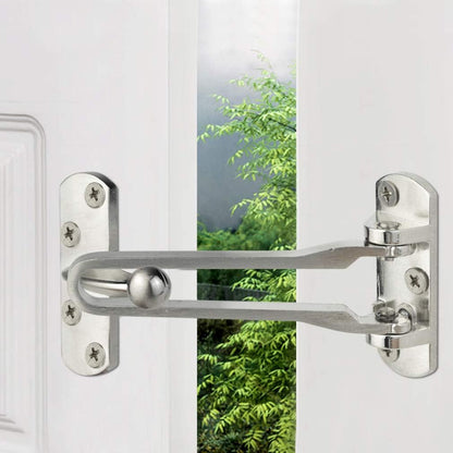 Home Security Door Lock, 2 Pack Latch Guard Clasp Front Door Locks for Kids, Home Reinforcement Lock for Swing-in Doors, Hotel Door Latches, Thicken Solid Aluminium Alloy, Satin Nickel