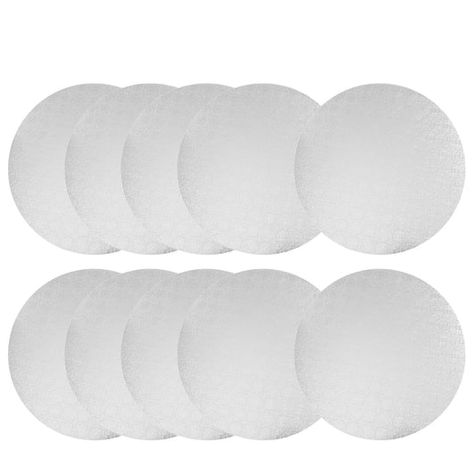 White Wraparound Cake Pastry Round Drum Board 1/4 Inch Thick, 12 Inch Diameter - Pack of 10
