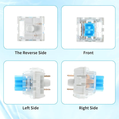 Keyboard Switches, 50 Pcs 3 PIN Blue Keyboard Clicker Replacement Dustproof Mechanical Keyboards Switches for Most Gaming Keyboards
