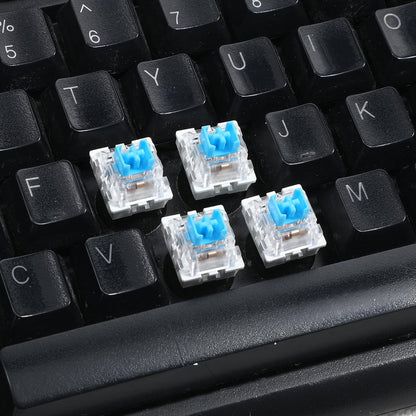 Keyboard Switches, 50 Pcs 3 PIN Blue Keyboard Clicker Replacement Dustproof Mechanical Keyboards Switches for Most Gaming Keyboards
