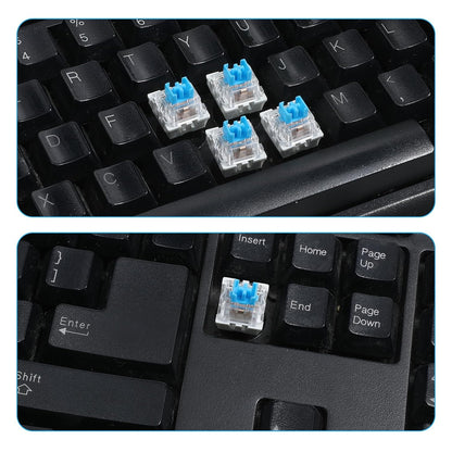 Keyboard Switches, 50 Pcs 3 PIN Blue Keyboard Clicker Replacement Dustproof Mechanical Keyboards Switches for Most Gaming Keyboards