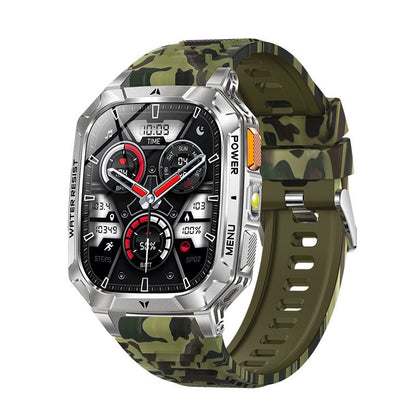 Smart Watch with Bluetooth Calling - Square Screen Fitness Tracker with 1400mAh Battery 8-10 Days Use - Waterproof Smartwatch for Men - Green Camo