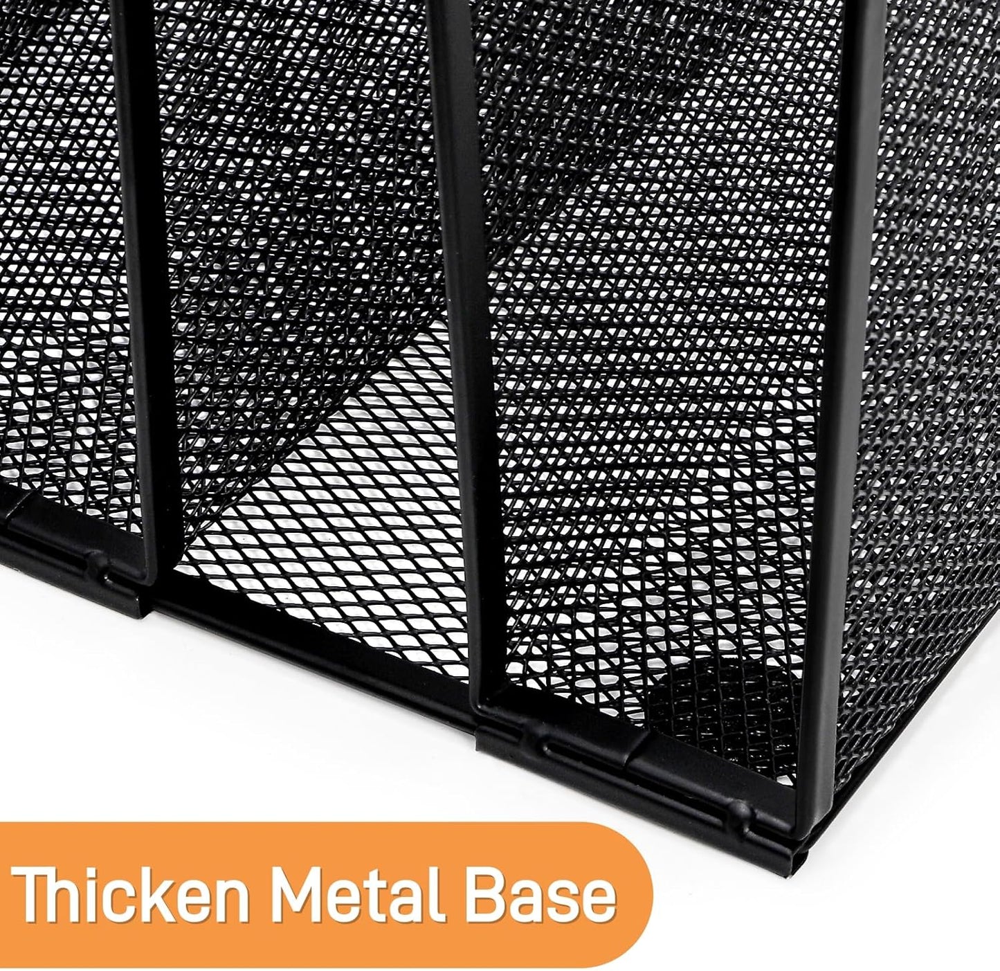Adjustable Desk File Organizer, 5 Sections Upright Desktop Standing Wire Mesh Paper Divider, Sturdy Metal Folder Sorter for Office Supplies