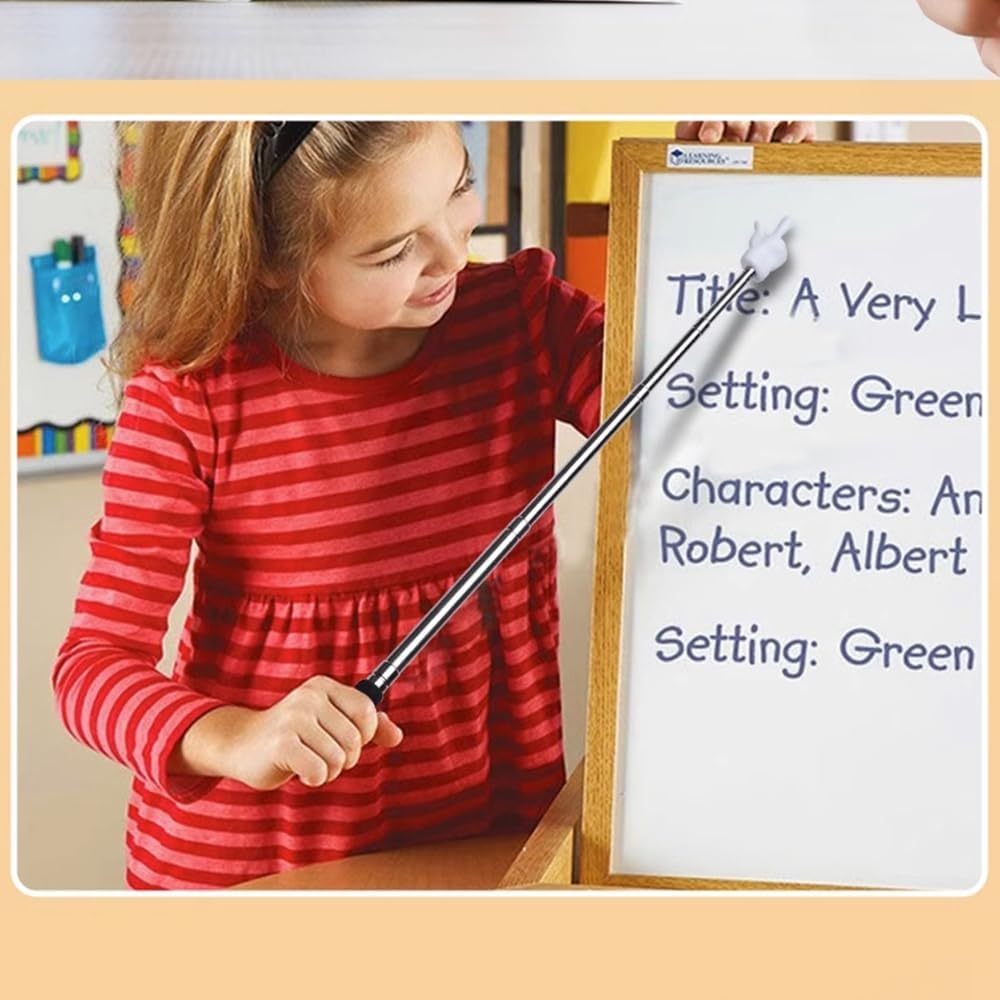 Teacher Pointer Sticks Finger,Pointer for Classroom,Telescoping Hand Pointer, Retractable Classroom Fingers Elementary School Kindergarten Teacher,Classroom Supplies (1 PCS, Black) Black 1 PCS
