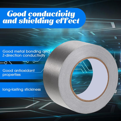 3 Roll Double Conductive Fabric Tape Cloth Adhesive Roll(1in x 100ft, 1.5in 2in 100ft)  1in 100ft