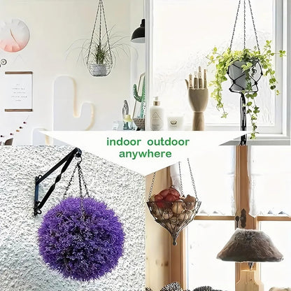 Hanging Basket Chain, 3 Sets Plant Hanger Metal Chains with Clips for Flower Pots, Planters, Bird Cage, Lanterns(Black) (Clips)