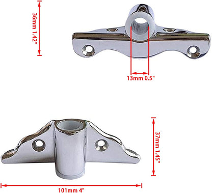 2PCS 316 Stainless Steel Row Lock Oarlock Socket Support Bracket for 1/2" Shank