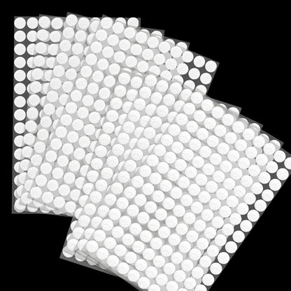 1008 Self-Adhesive Hook and Loop Dots - Petluno 10mm White Hook and Loop Stick on Dots, Round Hook and Loop Fasteners, Self Adhesive Hook and Loop Tape Strips for School Learning Materials, Christmas Cards, Binder Wallets 504