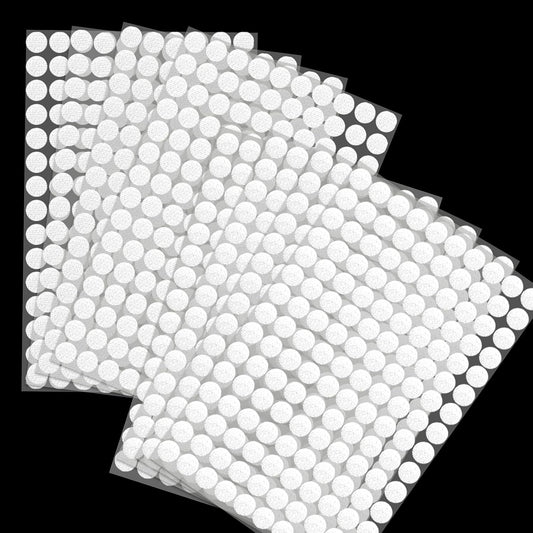 1008 Self-Adhesive Hook and Loop Dots - Petluno 10mm White Hook and Loop Stick on Dots, Round Hook and Loop Fasteners, Self Adhesive Hook and Loop Tape Strips for School Learning Materials, Christmas Cards, Binder Wallets 504