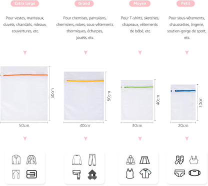 Petluno Lingerie Washing Machine Bags - Pack of 11 for Delicate Underwear, Lingerie and Socks