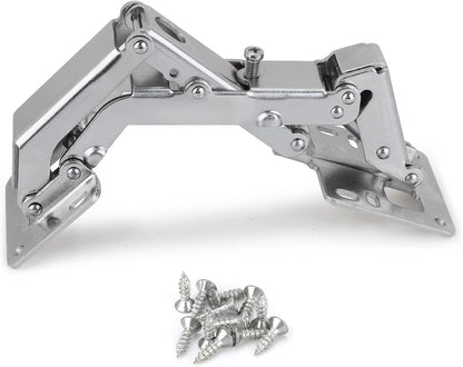 Spring-loaded hinge, 170 degrees, for kitchen cabinets, door hinges, large angle door hinges, angle stop, self-closing hinge, 4 pieces, improved version with buffer damping