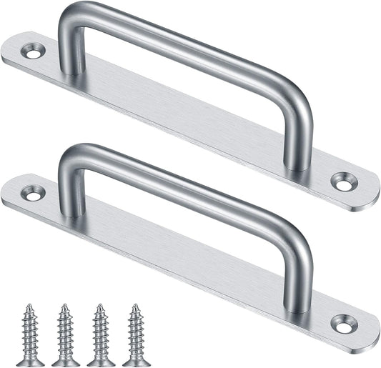 2 pieces sliding door handles, split door handles, sliding door handle with stainless steel plate, cabinet door handle, shed door handles, garden door handles (192 mm) 192MM