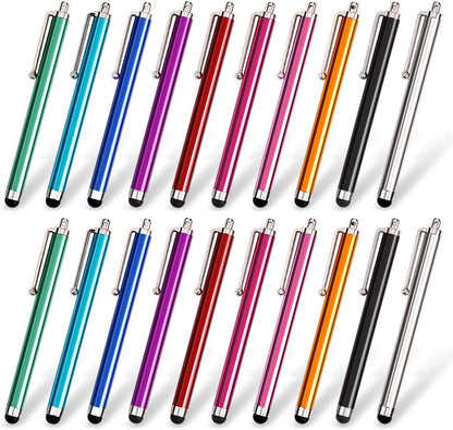 Stylus Pen Set of 20 Pack, Universal Capacitive Touch Screen Stylus Compatible with iPad, iPhone, Samsung, Kindle Touch, Compatible with All Device with Capacitive Touch Screen – 10 Color