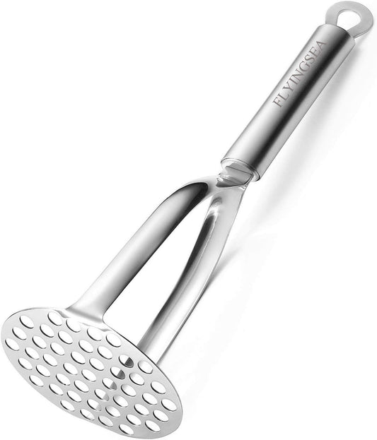Potato Masher,Professional 18-10 Stainless Steel Potato Masher.Garlic Press,Cooking and Kitchen Gadget
