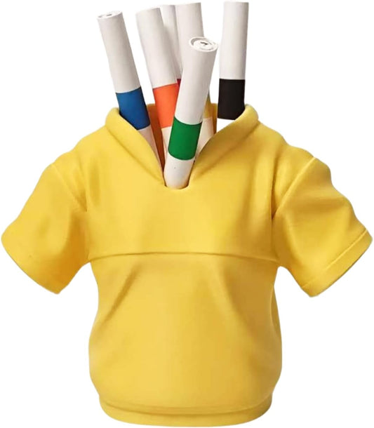 T-shirt Pen Holder Organizer - 3D Printed Desktop Storage for Pens, Pencils & Makeup Brushes, Creative Office Desk Accessory with Minimalist Design