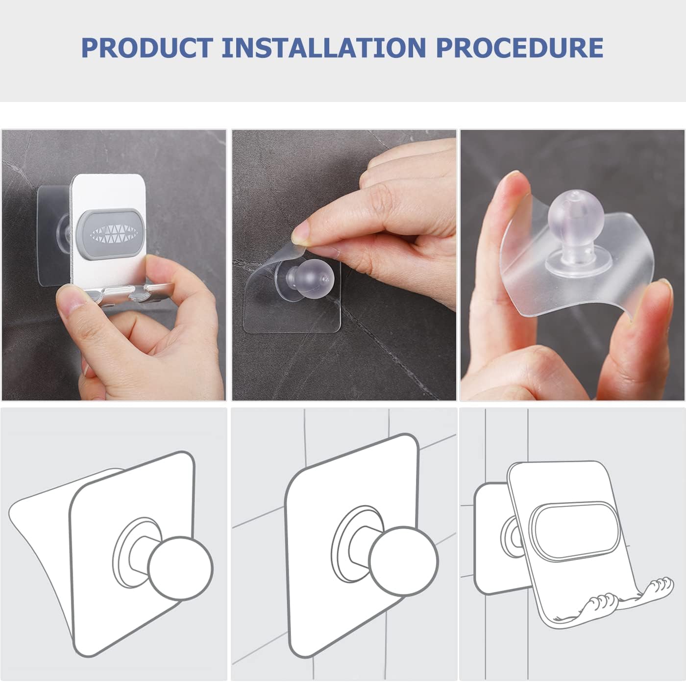 2 PCS Shower Phone Holder, Shower Phone Mount Phone Holder for Shower Wall Mount Phone Holder Phone Wall Mount Adjustable Cellphone Stand Cell Phone Stand with Adhesive Pads for Bathroom Kitchen