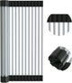 Roll Up Dish Drying Rack, Extra Large Dish Rack Over The Sink, Multipurpose Stainless Steel Rollup Sink Matt for Dishes, Portable Kitchen Accessories Dish Drainer, Foldable (20.5''x17.5'')