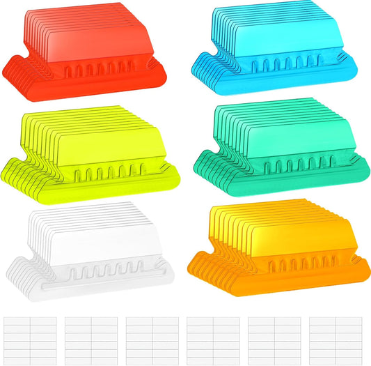 File Folder Tabs Hanging File Folder Labels 60 Sets Plastic File Tabs with Inserts for Hanging Files