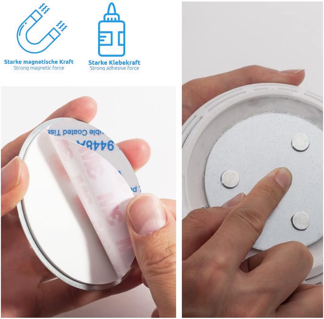 Magnetic Smoke Detector Sticky Pads Magnetic Adhesive Pads 3PCS Magnetic Smoke Alarm Fixing Mount No Drilling Magnet Holder Installation Tool for Smoke Fire Alarms Detector