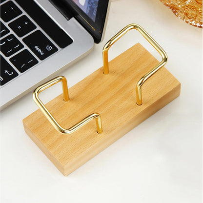 2PCS Wooden Business Card Holder for Desk,Creative Desk and Tabletop Display Stand for Office,Elegant Wood Card Stand Holder for Professional Use,Unique Business Card Organizer with Natural Finish
