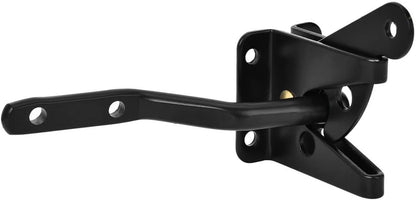 Self-Locking Gate Latch - Post Mount Automatic Gravity Lever Wood Fence Gate Latches with Fasteners/4.7 Inch Black Finish Steel Gate Latch to Secure Pool& Yard