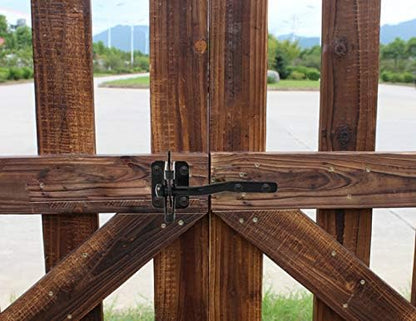 Self-Locking Gate Latch - Post Mount Automatic Gravity Lever Wood Fence Gate Latches with Fasteners/4.7 Inch Black Finish Steel Gate Latch to Secure Pool& Yard