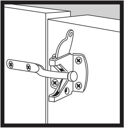 Self-Locking Gate Latch - Post Mount Automatic Gravity Lever Wood Fence Gate Latches with Fasteners/4.7 Inch Black Finish Steel Gate Latch to Secure Pool& Yard