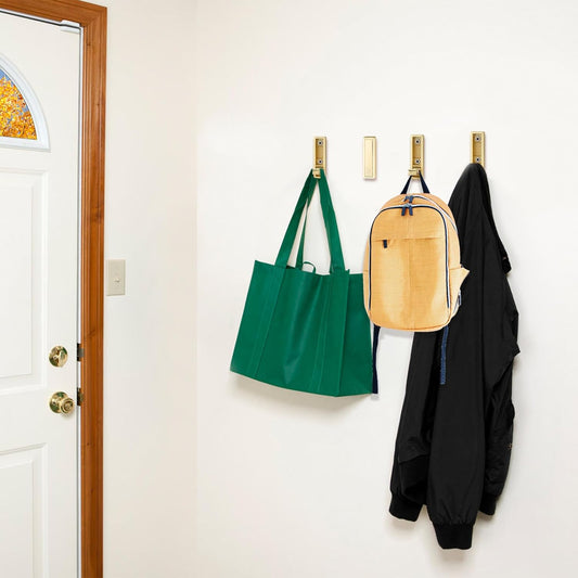 Folding Hooks 4 Pack Foldable Coat Hook Heavy Duty Wall Hooks for Hanging Coats, Towel, Hat, Backpacks (Gold)