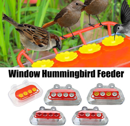 Window Hummingbird Feeders - Hanging Hummingbird Feeder with Suction Cup, Tabletop Humming Bird Feeder Bird Water Station Trays, Easy to Clean and Refill Plastic Humming Bird Feeder (Yellow)