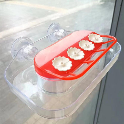 Window Hummingbird Feeders - Hanging Hummingbird Feeder with Suction Cup, Tabletop Humming Bird Feeder Bird Water Station Trays, Easy to Clean and Refill Plastic Humming Bird Feeder (Yellow)