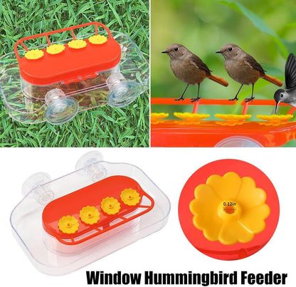 Window Hummingbird Feeders - Hanging Hummingbird Feeder with Suction Cup, Tabletop Humming Bird Feeder Bird Water Station Trays, Easy to Clean and Refill Plastic Humming Bird Feeder (Yellow)
