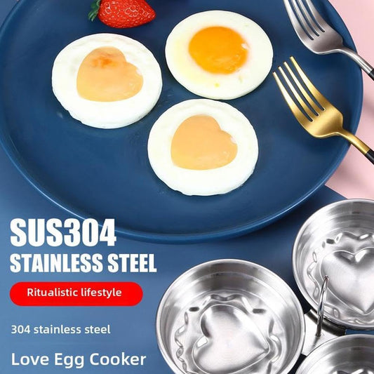 Steel Egg Poacher, Poached Egg Cooker, 3-Cup Poached Egg Cooker, Nonstick Egg Poacher Cups, Egg Poaching Pan with Rack and Handle for Microwave Oven Stovetop
