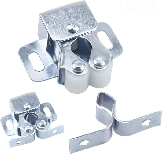 12 Pcs Double Roller Catch, Heavy Duty Door Catches Ball Latch with Screws for Cabinet/Closet/Doors/Cupboard