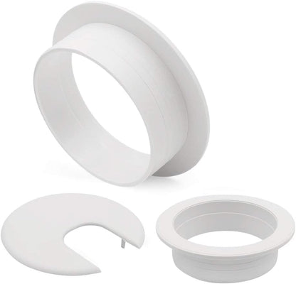 2" White Desk Grommet, Plastic Wire Organizers, Computer Cable Hole Cover Plug Cap Insert(5 Pack)