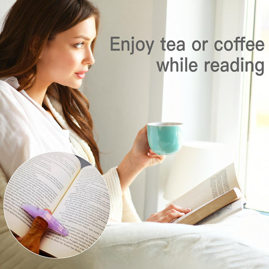 2 Pack Book Page Holder for Reading, Jelly Pattern Thumb Bookmark, Thumb Book Page Holder, Book Opener Holder, Book Accessories Gifts for Teacher, Student and Reading Lovers (Lavender)